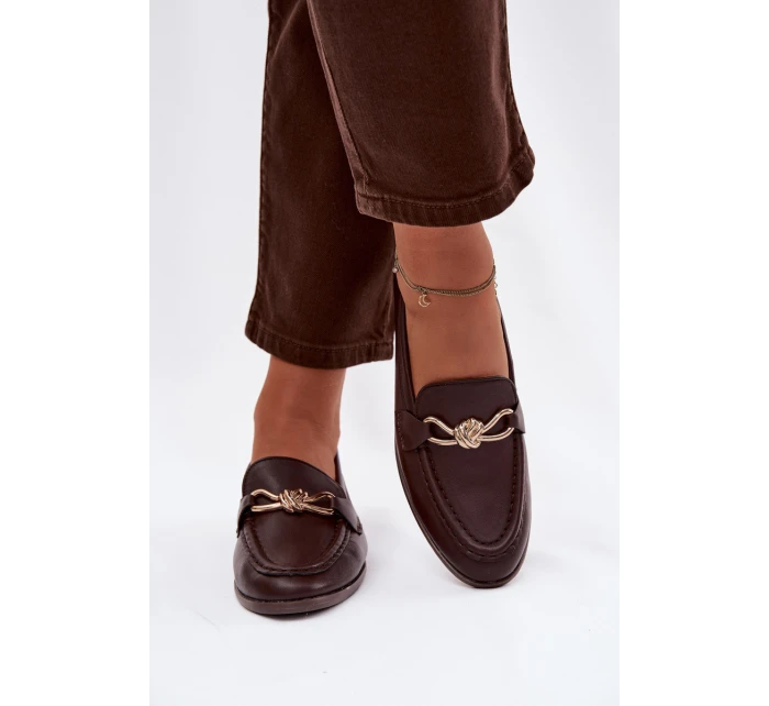 Dámské mokasíny s ozdobným detailem čokoládové rozinky