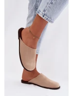 Dámské ploché béžové ekologické semišové model 21960862 - Boto