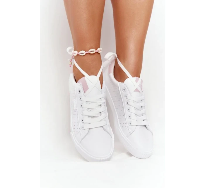 Dámské klasické tenisky Big Star - bílé/růžové Dámské klasické tenisky Big Star - bílé/růžové