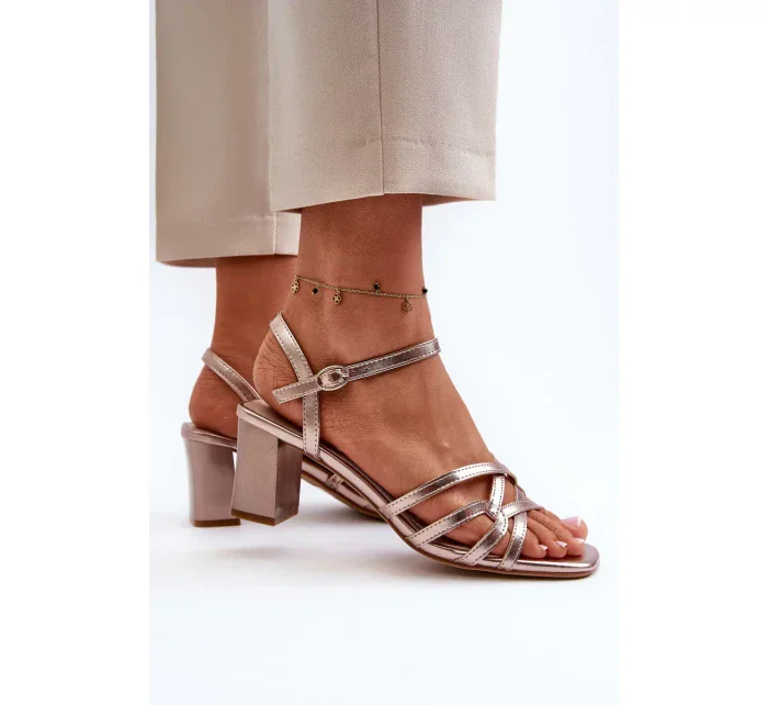 Dámské sandály na vysokém podpatku Sergio Leone Gold Dámské sandály na vysokém podpatku Sergio Leone Gold