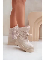 Sněhule na platformě na zip Big Star OO274885 Béžové