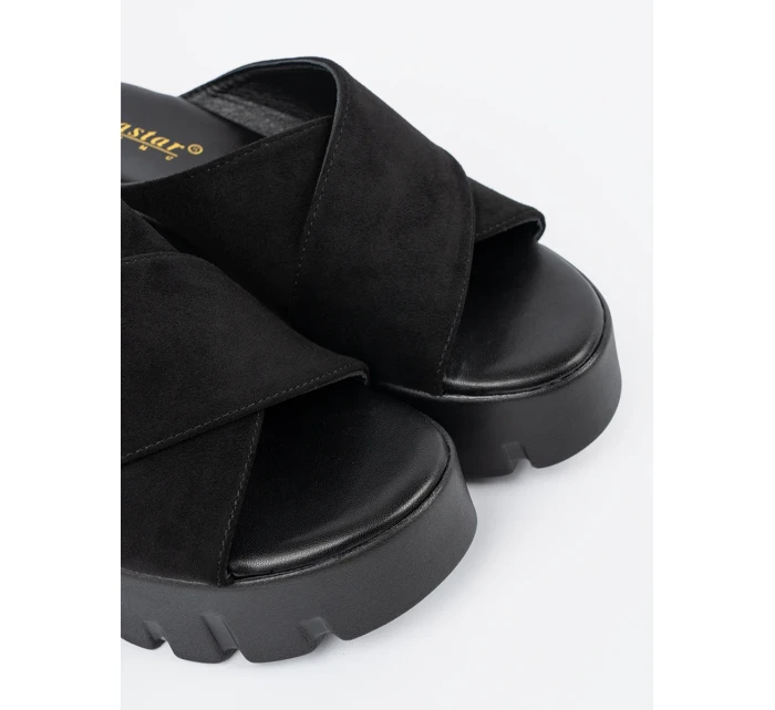 Jedinečné dámské černé  nazouváky na klínku