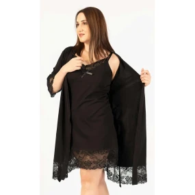Dámský župan s noční košilí na ramínka Laura