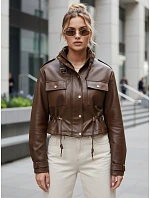 Kurtka damska z brązowa model 22084548 - FashionStreet Kurtka damska z brązowa model 22084548 - FashionStreet