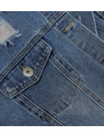 Světle modrá dlouhá džínová bunda (GD8728-LK)