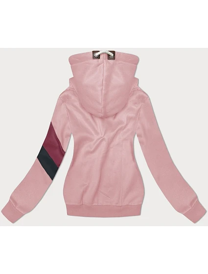 Dámská mikina ve špinavě růžové barvě s kapucí model 20102168 - 6&8 Fashion