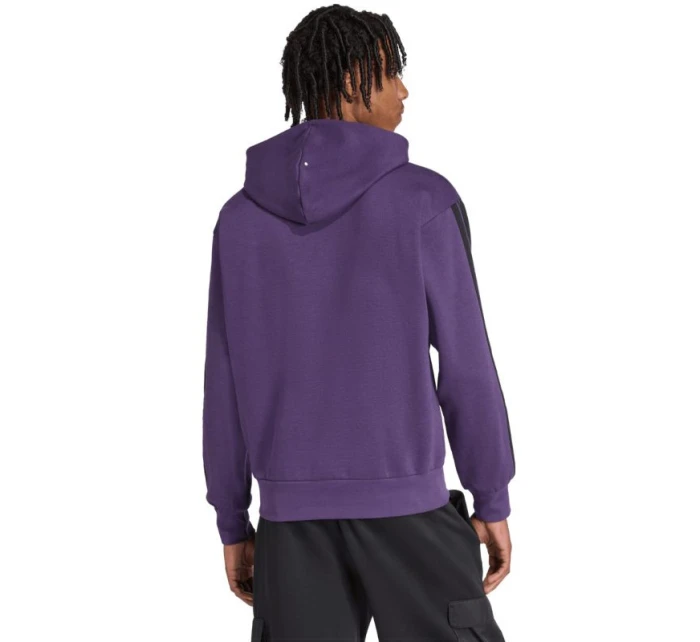 Pánská mikina adidas Essentials 3-Stripes Fleece fialová JX0740 pánská Pánská mikina adidas Essentials 3-Stripes Fleece fialová JX0740 pánská