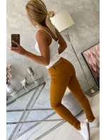 Džínové kalhoty hořčicové barvy