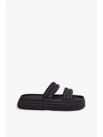 Dámské lehké pěnové pantofle na platformě S.Barski – černé