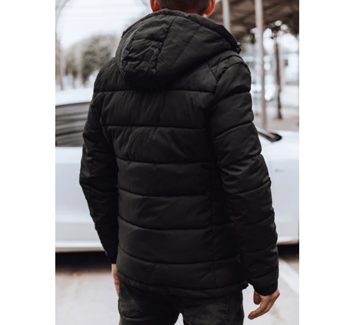 Pánská prošívaná zimní bunda s kapucí černá FashionStreet TX4895