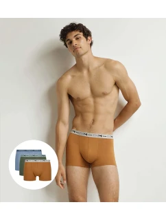 Pánské boxerky z bio bavlny 3ks DIM COTTON STRETCH BIO BOXER 3x - DIM - oranžová