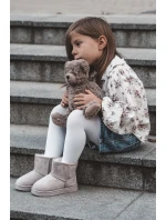 Dětské Teplé Sněhule Semišové Světle béžové model 21597585 - Boto Dětské Teplé Sněhule Semišové Světle béžové model 21597585 - Boto