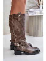 Zazoo 70141 Kožené dámské kozačky nad kolena hnědé Zazoo 70141 Kožené dámské kozačky nad kolena hnědé