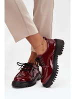 Dámské lakované kožené polobotky s připínacími doplňky Artiker – bordó