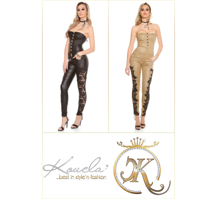 Sexy Koucla leatherlook model 19597351 jumpsuit with lace - Style fashion