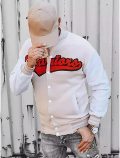 Pánská mikina na zip v barvě ecru FashionStreet BX5432