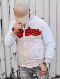 Pánská mikina na zip v barvě ecru FashionStreet BX5432