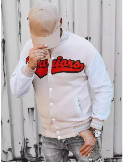 Pánská mikina na zip v barvě ecru FashionStreet BX5432