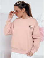 Dámská oversize mikina s výšivkou SOFTSLON růžová FashionStreet BY1432