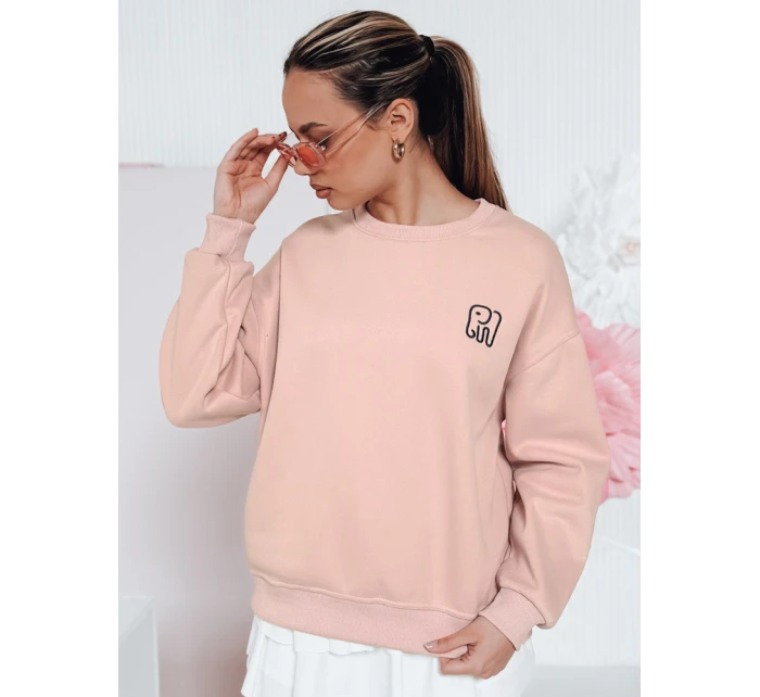 Dámská oversize mikina s výšivkou SOFTSLON růžová FashionStreet BY1432