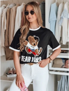 Dámské oversize tričko s výšivkou  černé Dstreet model 21988846 - FashionStreet