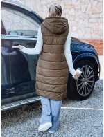 Dlouhá prošívaná béžová vesta FashionStreet TY5253