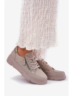 Kožené Sportovní Boty Tenisky Na Platformě Se Zipem Vinceza 88019 Tmavě Béžové Kožené Sportovní Boty Tenisky Na Platformě Se Zipem Vinceza 88019 Tmavě Béžové