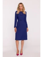 model 21319069 Šaty s mašlí modré - STYLOVE model 21319069 Šaty s mašlí modré - STYLOVE