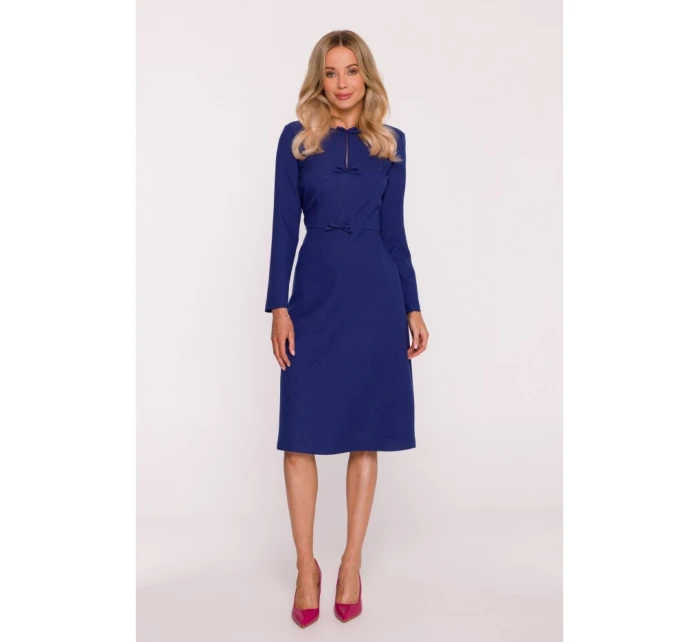 model 21319069 Šaty s mašlí modré - STYLOVE model 21319069 Šaty s mašlí modré - STYLOVE