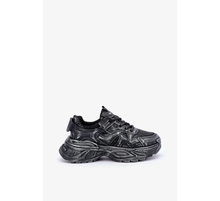 Dámské tenisky s odřením na platformě černé Seladwen Dámské tenisky s odřením na platformě černé Seladwen