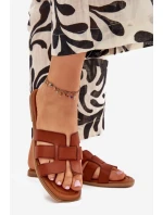 Dámské pantofle na nízkém podpatku – camel Mirona Dámské pantofle na nízkém podpatku – camel Mirona