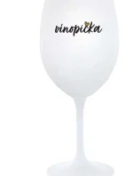 VÍNOPIČKA - bílá  sklenice na víno 350 ml