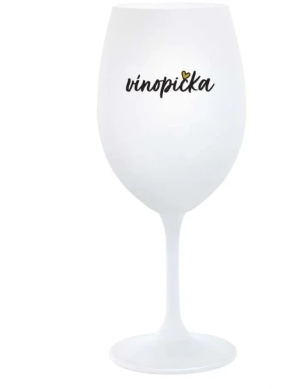 VÍNOPIČKA - bílá  sklenice na víno 350 ml