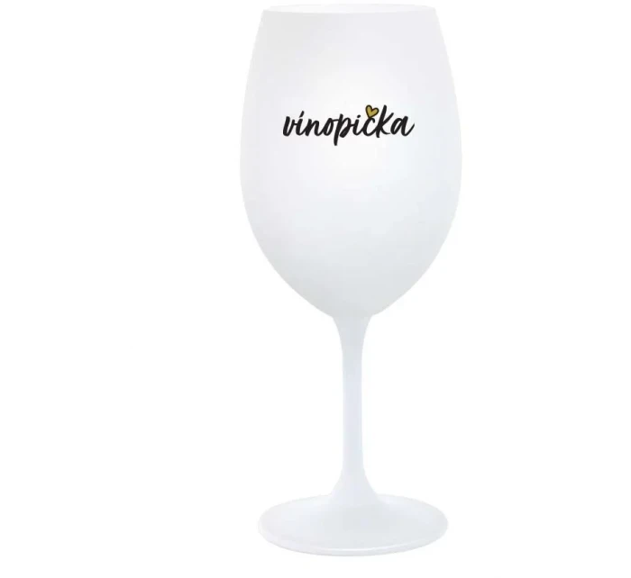 VÍNOPIČKA - bílá  sklenice na víno 350 ml