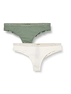 Dámské brazilské kalhotky 2 pack 163337 1A223 - 75910 - zelená/bílá - Emporio Armani