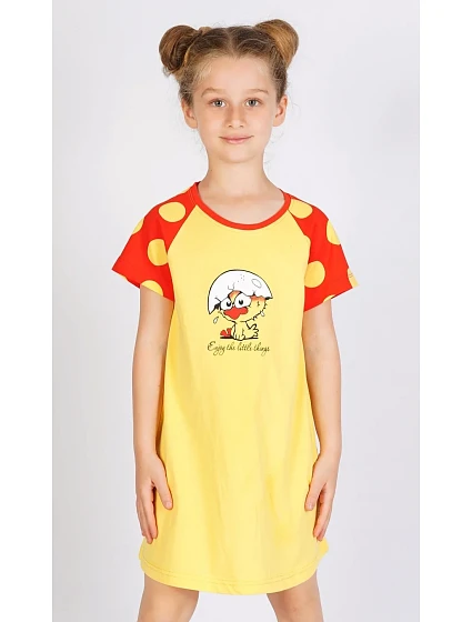 Dětská noční košile s krátkým rukávem Malé model 22408583 - Vienetta Kids Dětská noční košile s krátkým rukávem Malé model 22408583 - Vienetta Kids