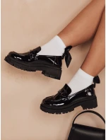 Dámské lakované mokasíny ELEGANCI black FashionStreet ZY0677