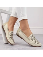 Kožené pohodlné polobotky Rieker W RKR658 beige