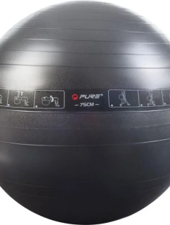 FITNESS MÍČ 75CM ČERNÝ PURE 2 IMPROVE