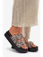 Dámské Pantofle S Přezkami Na Platformě Zebra model 21696604 - Boto