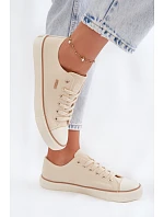 Dámské nízké tenisky Big Star model 22069453 Béžové - Big Star Shoes Dámské nízké tenisky Big Star model 22069453 Béžové - Big Star Shoes