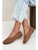 Kožené rovné baleríny Camel Larelle