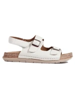 Krásné sandály bílé dámské na plochém podpatku Krásné sandály bílé dámské na plochém podpatku