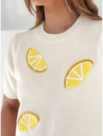 Dámský oversize svetr s  ecru Dstreet model 21988922 - FashionStreet