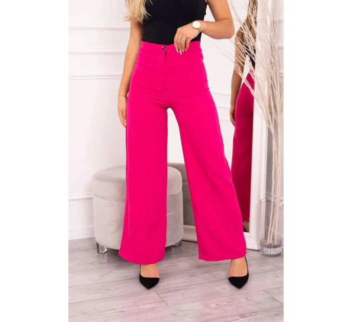Široké kalhoty fuchsiové barvy