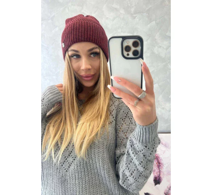 Tenká čepice Oliwia K252 bordó Tenká čepice Oliwia K252 bordó