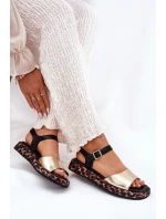 Kožené Elegantní Dámské Sandály model 21691677 Zlaté - S.Barski