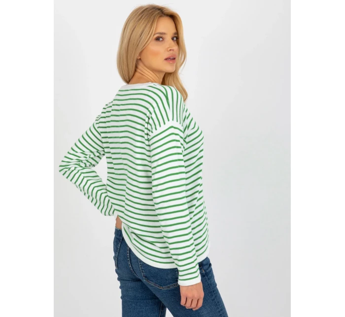 Dámský svetr LC SW 6006 .22 bílé a zelené - FPrice Dámský svetr LC SW 6006 .22 bílé a zelené - FPrice