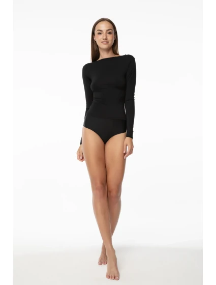 Jednoduché tričko s dlouhým rukávem Black - Julimex Jednoduché tričko s dlouhým rukávem Black - Julimex