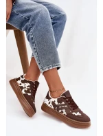 Dámské tenisky na platformě – hnědé Denissa Dámské tenisky na platformě – hnědé Denissa